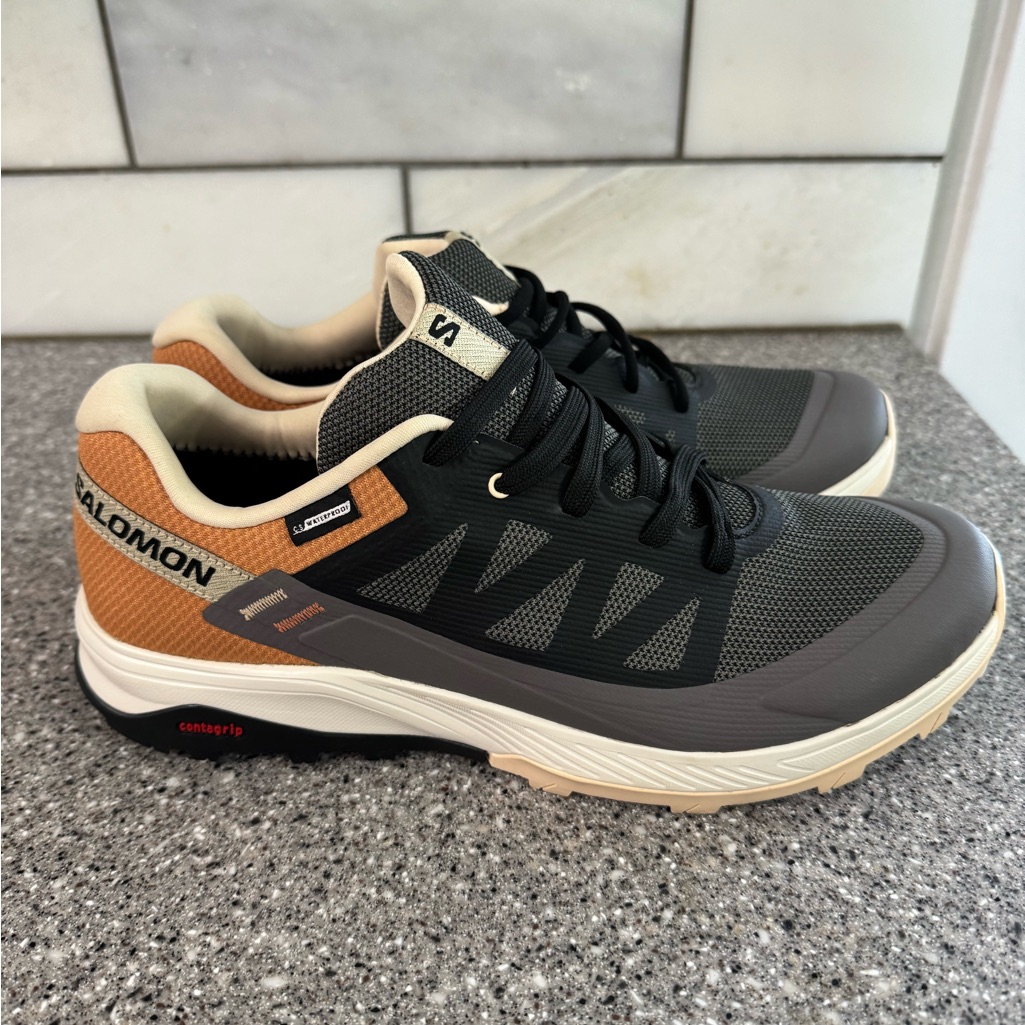 Salomon Black And Tan Athletic Shoes